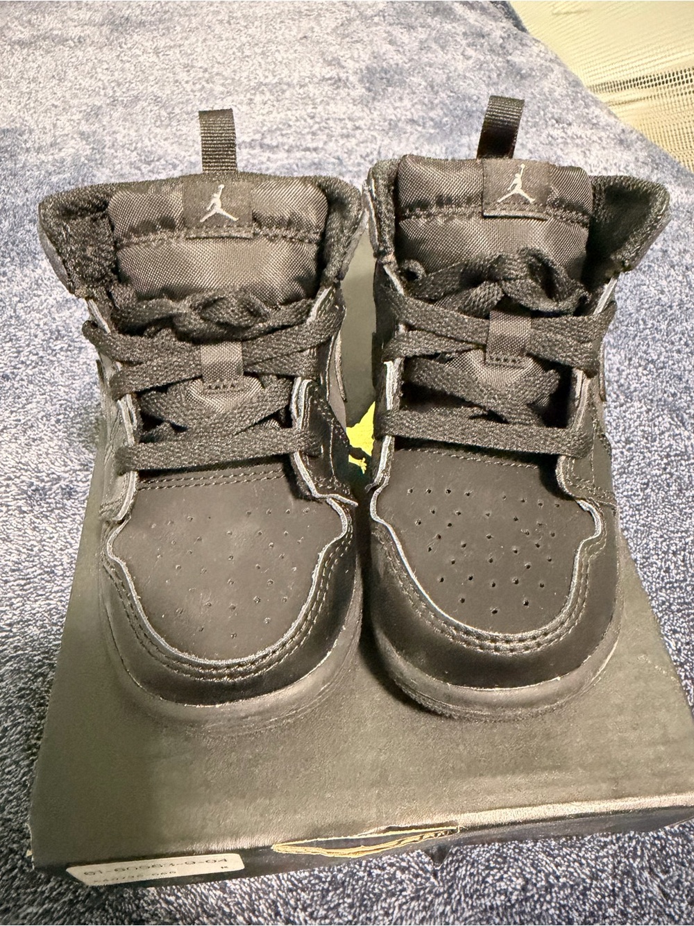 Jordan 1 Mid TD Size 7C Black/Dark Grey- Black